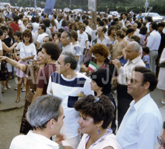 Manouchehr Bibiyan at the Demonstrations in front of the Federal Building in Los Angeles)