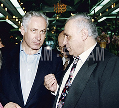 From left to right; Netanyahu; Manouchehr Bibiyan